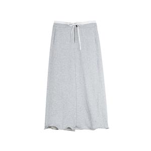 ELLE Повседневная длинная юбка для женщин, светло-серая, умеренная длина