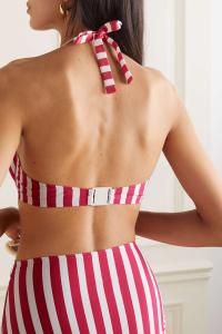 ERES Лиф бикини Samba Corazon в полоску с вырезом халтер, розовый