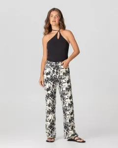 Женские джинсы с высокой талией и анималистическим принтом Noon, черный/белый