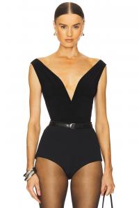 Купальник Tara с драпировкой спереди Norma Kamali, black