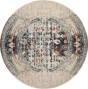 Ковер SAFAVIEH, 92 x 92 см, коллекции Monaco, цвета ivory и blue, богемный абстрактный дизайн с эффектом потертости, не линяет, прост в уходе, идеален для помещений с высокой проходимостью в гостиной, спальне (MNC208M)