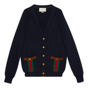 Кардиган Gucci Ribbon Knitted Wool-Blend Cardigan For Men Black