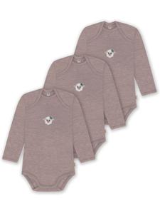 Normani Outdoor Sports Набор из 3 детских боди из мериносовой шерсти с длинными рукавами, цвет Окленд, розовый