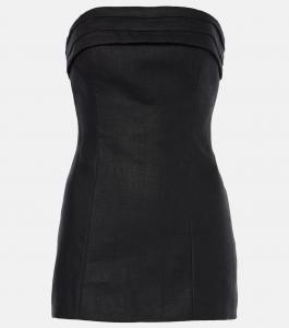 Льняной топ без бретелек Faithfull, черный