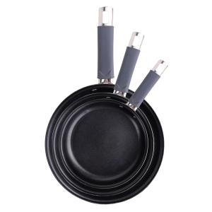 Набор сковород из нержавеющей стали, 3 шт., серебряный