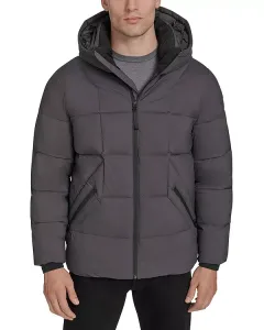 Пуховая куртка Palmerton из микрорипстопа Andrew Marc, серый