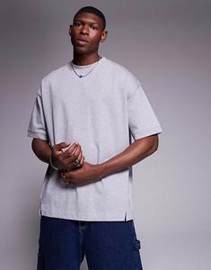 Футболка ASOS DESIGN премиум-класса oversize плотная, меланжевого цвета, 300 г