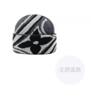 LOUIS VUITTON Хлопковые шапки-бини мужские Gray/Black/White