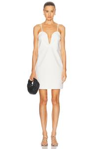 Платье Solid Inamorata с глубоким вырезом миди Adriana Degreas, White