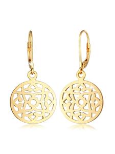 Elli Серьги в стиле бохо из серебра 925 пробы с золотым орнаментом