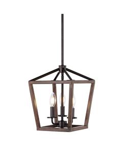 Подвесной светодиодный фонарь Oria с тремя плафонами, выполненный в стиле фермерского дома и индастриала Jonathan Y, черный