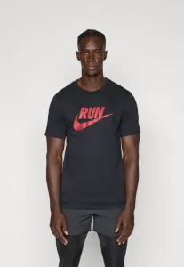 Футболка для бега tee run Nike Performance, Black/Team Crimson