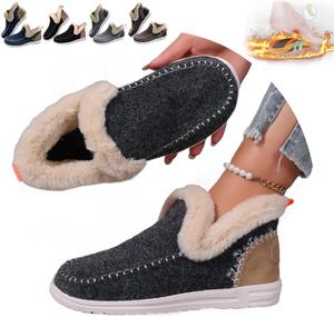 Женские зимние тапочки HUIQINGLI с плюшевой подкладкой, удобные ортопедические обувь с поддержкой свода стопы, с вышивкой и аппликацией, теплые сапожки для снега без застежки No Brand, Dark Grey 5