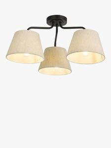 Полувстраиваемый потолочный светильник Fulham с тремя плафонами John Lewis, Black