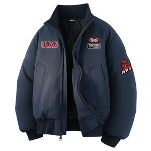 Пуховик Unisex Stand Collar Thickened HUANQIU, темно-синий