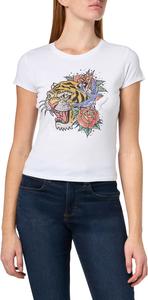 GUESS Женская футболка с коротким рукавом Eco Short Sleeve Crystal Tiger R5, Pure White