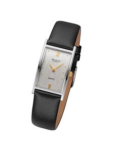 Аналоговые наручные часы Regent с очень широким черным кожаным ремешком (примерно 21x30 мм)