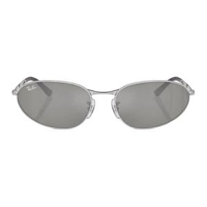 RayBan Солнцезащитные очки Ray Ban RB3734 с овальной оправой, Silver Frame Silver Mirror Finish Green Lens