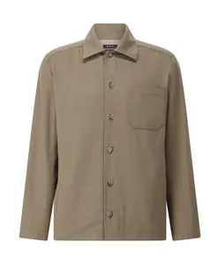 Свободная рубашка из шерсти и хлопка A.P.C., коричневый