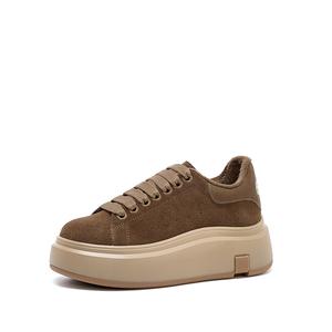 Низкие женские скейтерские кеды ELLE, коричневый (Fleece-Lined)