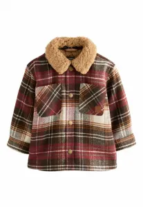Зимняя куртка в клетку, прямого кроя, на подкладке. Next, Red Check
