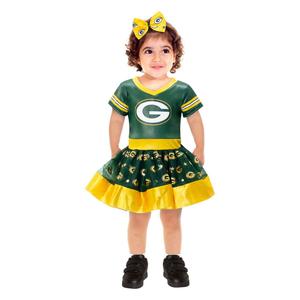 Костюм для девочек-подростков Green Green Bay Packers с пачкой на задней двери Game Day с v-образным вырезом Unbranded