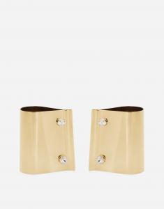 Жесткие металлические манжеты и пуговицы, украшенные стразами Dolce & Gabbana, золото