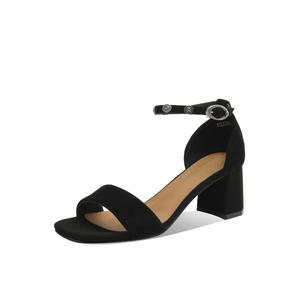 BOERDIQI Женские сандалии на одной застежке черные - черные (стелька из овчины), цвет Black (Sheepskin Insole)