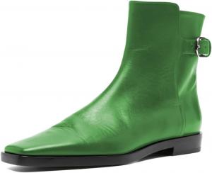 Женские балетки с закрытым носком, с ремешком и пряжкой на щиколотке, низкий каблук, короткие ботильоны, офисная деловая обувь, размеры 4-16 US Wo wagas, Grass Green