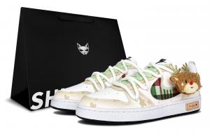 Nike Court Borough Reindeer Party, Shimmery Cat, Gift Enjoyment Low top Kids' Skateboarding Shoes Ecru Teenagers