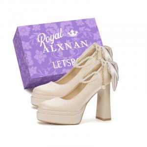 Туфли на высоком каблуке для женщин Alxnan, Beige+Box