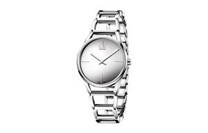 CK/ Элегантная Коллекция Наручные Часы Кварцевый Механизм Стальной Браслет Серебристый Циферблат Женские Calvin Klein