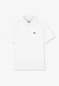 Спортивная поло-рубашка унисекс с силиконовым рисунком под крокодила Lacoste, Blanc