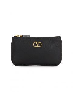 Кошелек для монет с логотипом V Signature Valentino Garavani, Nero