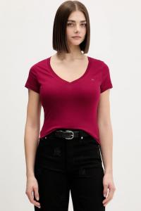 Хлопковая футболка Tommy Jeans, бордовый