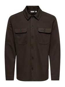 Рубашка на пуговицах классического кроя Only & Sons ONSNEWKODYL, мокко