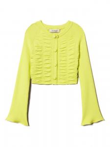 TWINSET Kids кардиган со сборками, желтый