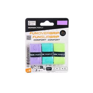 BADMINTON FUN OVERGRIP X 3 ФИОЛЕТОВЫЙ МЯТНО-ЗЕЛЕНЫЙ Perfly