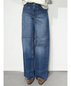 (W) Джинсы с высокой посадкой и широкими штанинами