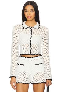 X revolve holly ручной вязаный свитер с воротником Stone Cold Fox, ivory & black