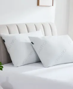 Комплект из двух подушек с диагональной вязкой, стандартного размера Nautica, белый