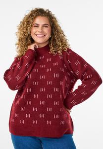 Джемпер Zizzi Jumper, Cabernet Mel Comb/Mottled Dark Red