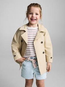 Детские джинсовые шорты Galab с принтом и лентами Mango, Open Blue