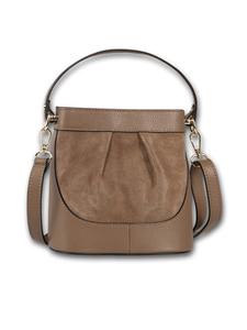 Кожаная сумка через плечо Toscanto, серо-бежевая, примерно 18 см Toscanto