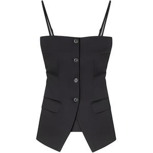 Алесса Приталенный Техно-Атласный Жилет NANUSHKA, Черный