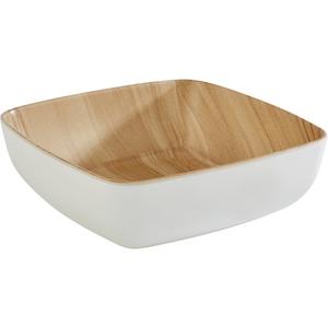Сервировочная миска Frida, 1 шт., из меламина с имитацией дерева внутри, 16x16 см Aps, белый
