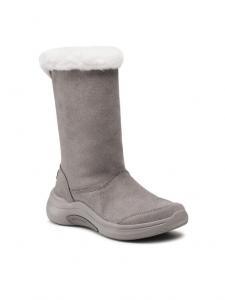 Сапоги женские Skechers высокие с мехом, серый