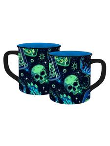 Кружка с эмалевым эффектом Череп и колдовство 400 мл, черная - 400 мл Geda Labels