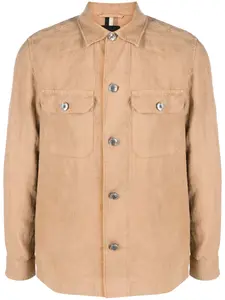 Льняная рубашка с длинными рукавами BOSS, нейтральный