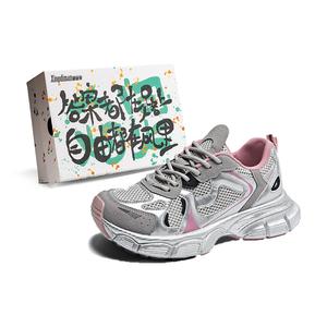 Xingdiman Скользоустойчивые износостойкие низкие массивные кроссовки женские розовые 5 см, цвет Pink 5CM